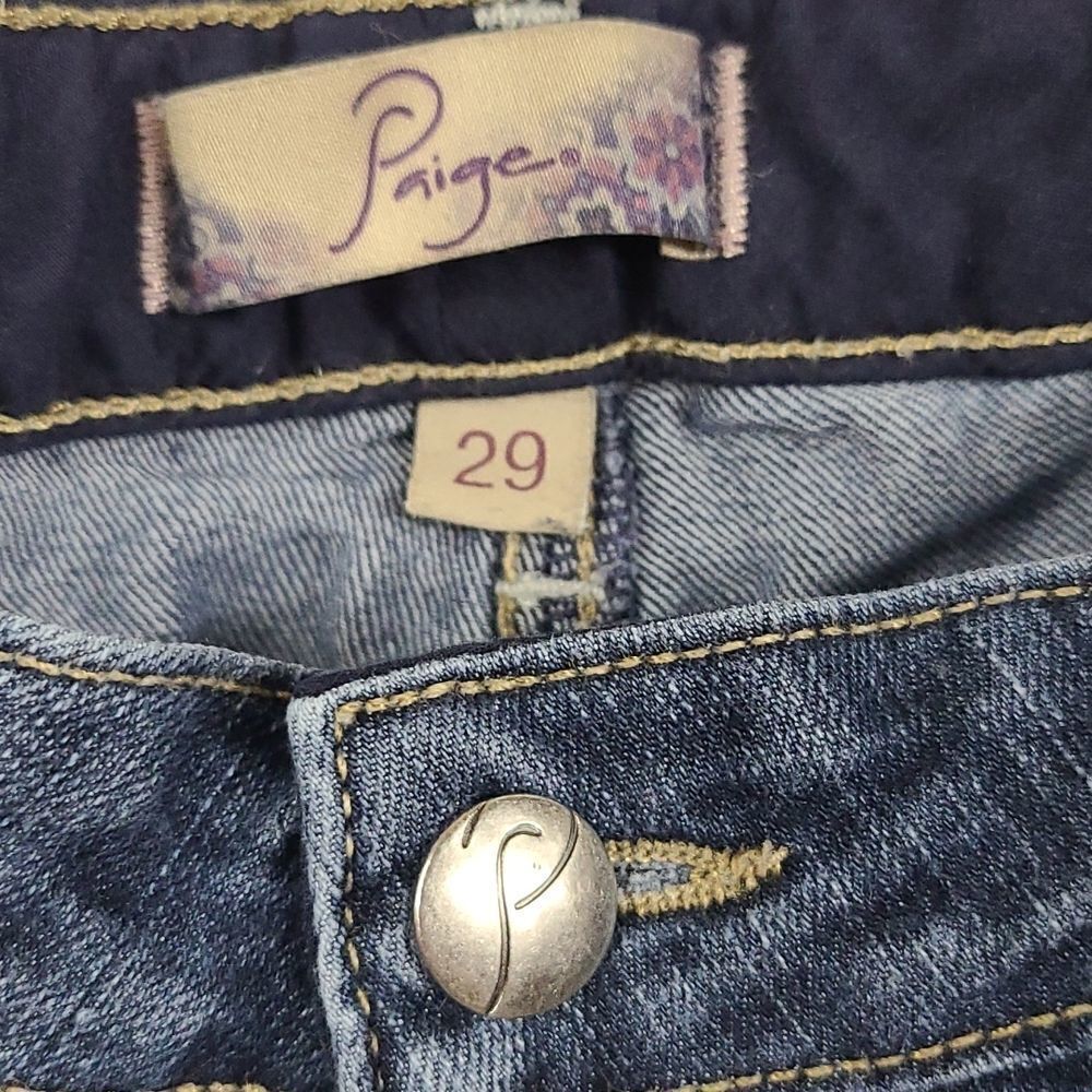 Paige Peg Skinny Jeans Blue Orchid Dark Wash Stretch Premium Denim Size 29 Ankle - Picture 6 of 11